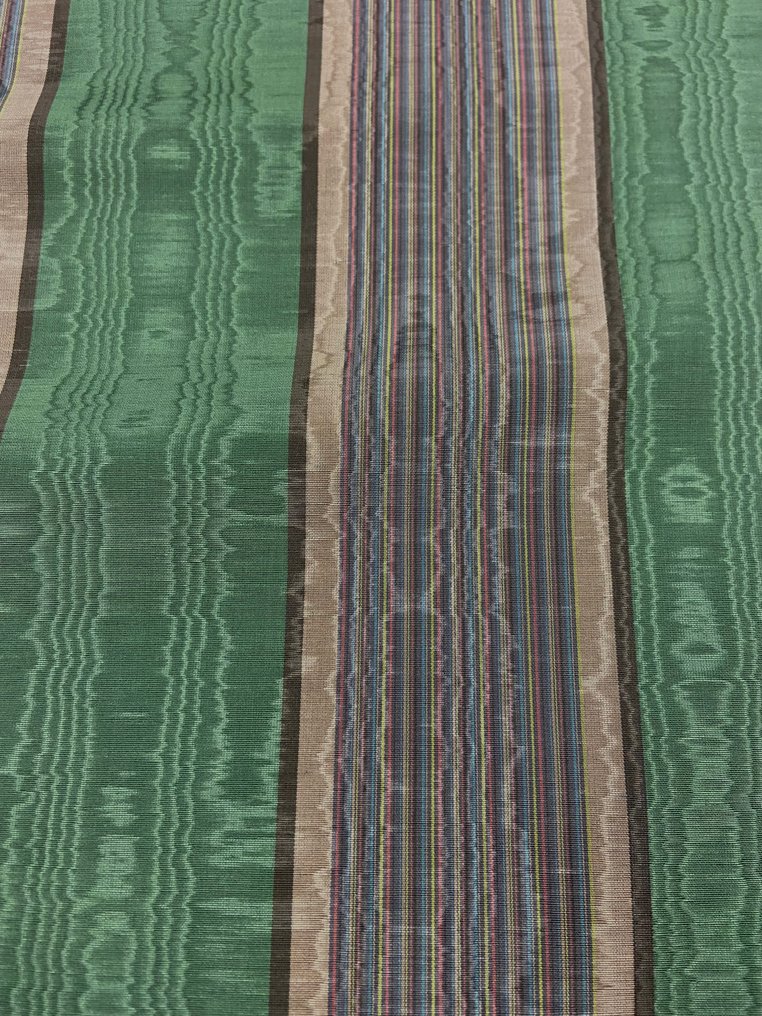 Luxurious moiré striped fabric in linen and cotton. - Textile  - 700 cm - 145 cm #1.0