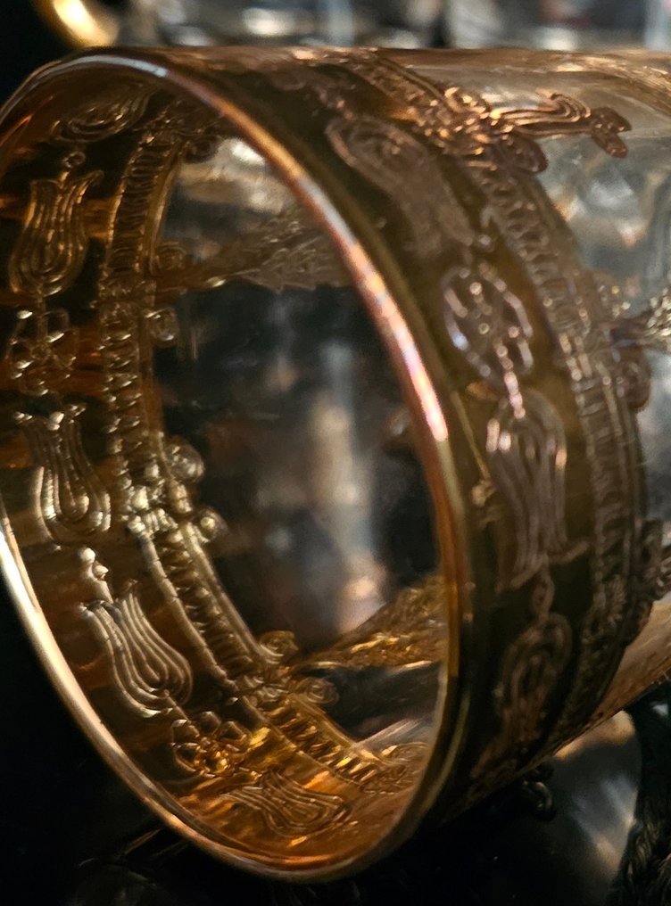 antica cristalleria italiana - Kahviastiasto (6) - ancient luxury gold coffee cups - Kulta, Kristalli #3.2