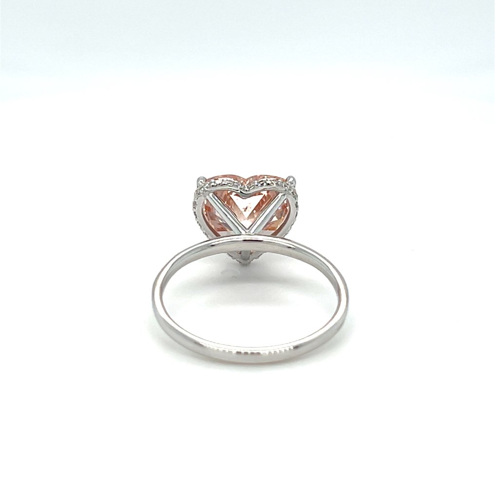 戒指 - 14 克拉 白金 - 4.19ct. tw. 粉紅色 鉆石 (彩色實驗室培育鑽石) - 鉆石 #3.2