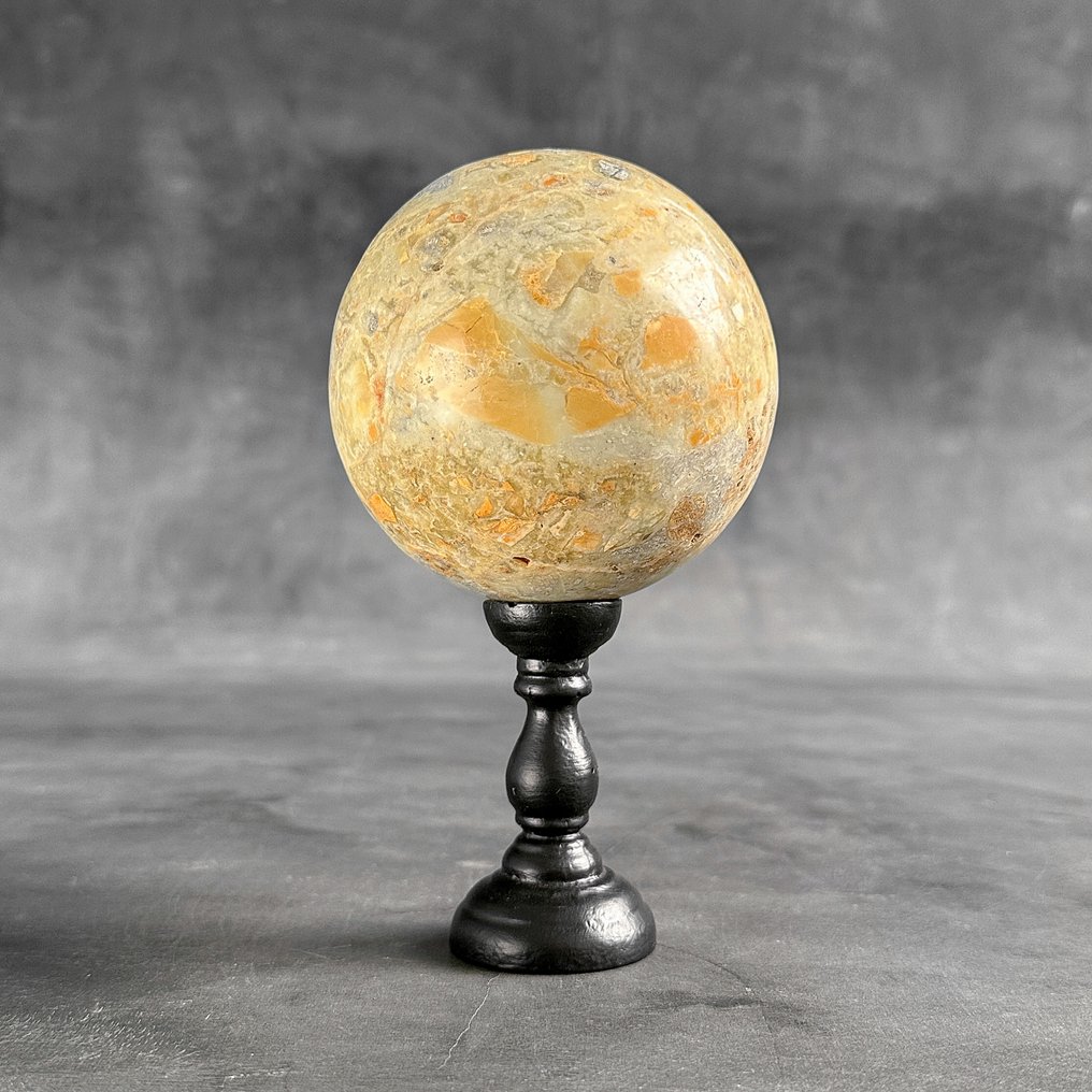 Preț fără rezervă - Pereche minunată de onix. Sphere pe suporturi personalizate - Înălțime: 18.5 cm - Lățime: 10.1 cm- 2600 g - (2) #1.0