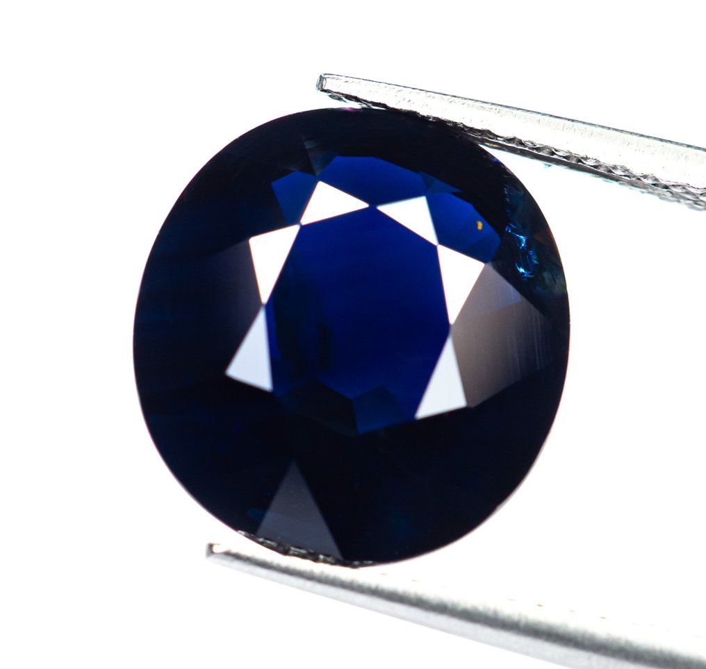 Ingen mindstepris Safir  - 8.91 ct - Bellerophon Gemlab - Mørk Blå #2.1