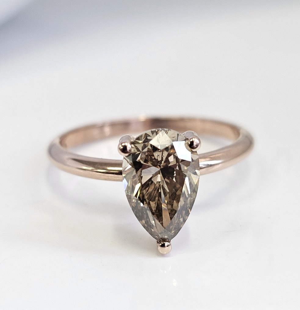 No reserve price - Ring - 14 kt. Rose gold -  2.00ct. tw. Diamond (Natural) - Diamond #1.0