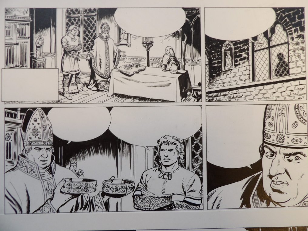 Scholz, Claus - De Rode Ridder 227 - De Ijzeren Kroon - strook 43 + 44 - 1 x original page - 2010 #3.2