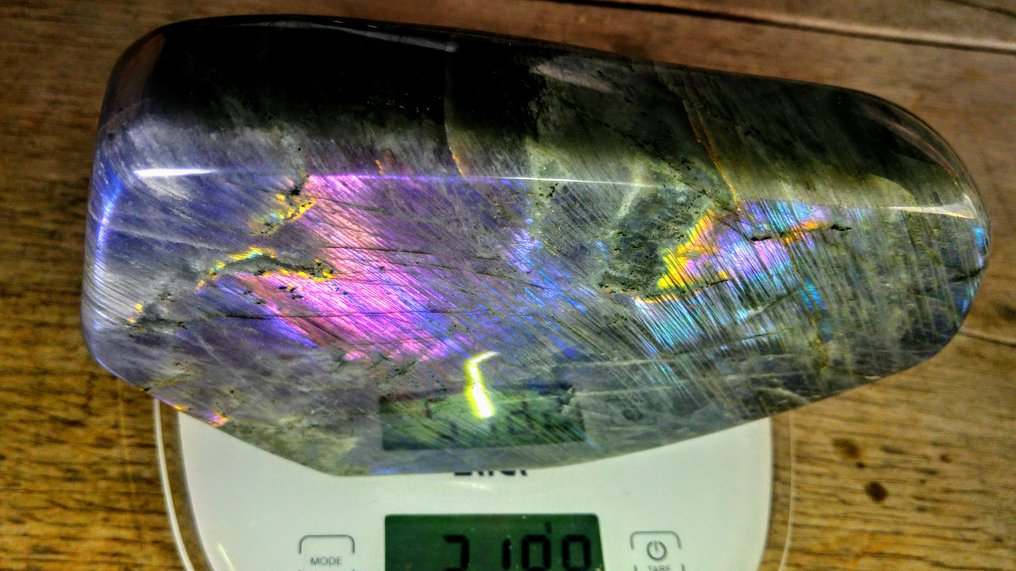 Colore raro Chemeleon - Viola + Porpora - Colori oro Labradorite, - Forma libera - Altezza: 20 cm - Larghezza: 13 cm- 2198 g #4.3