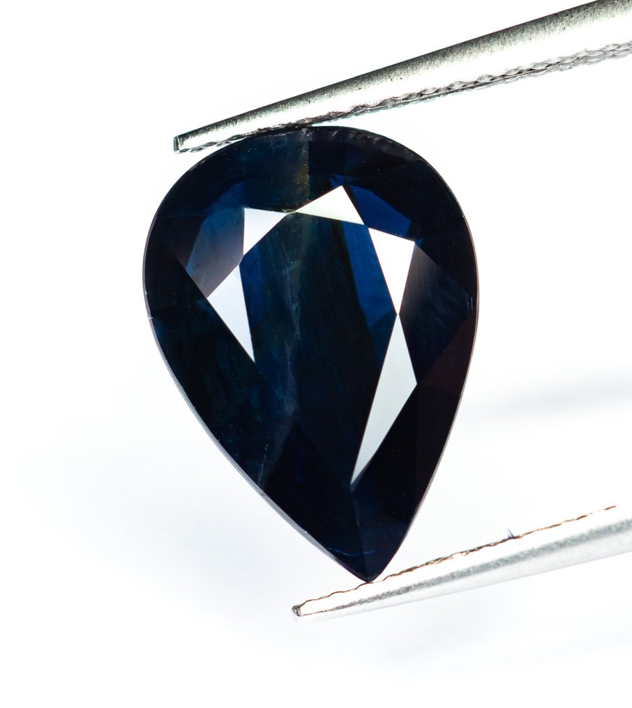 No reserve price Sapphire  - 6.47 ct - Bellerophon Gemlab - Dark Blue #2.1