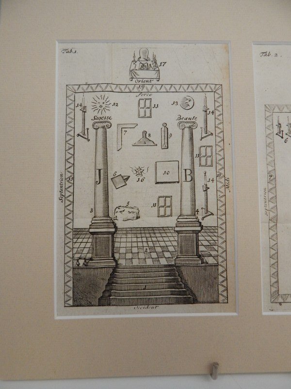 法国 - 徽章 - masonic franc maconnerie copper engravings Tableaus maconnique - 18世纪早期 #3.2