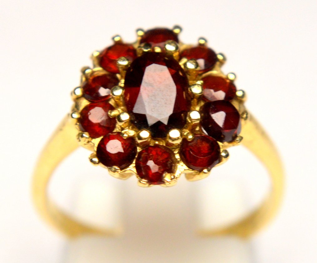 戒指 - 14K包金 黄金 石榴石 #3.2