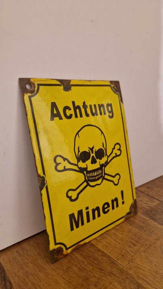 Achtung Minen! - Werbeschild - Emaille, Metall #4.3