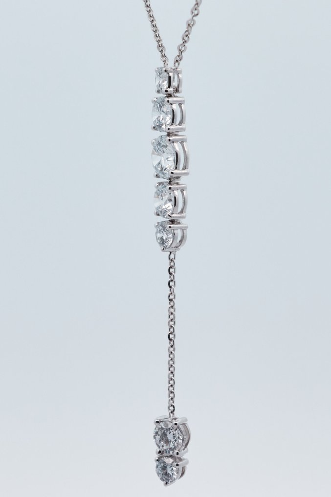 没有保留价 - 项链 - 14K包金 白金 - 2.02ct. tw. 钻石 (实验室培育) #4.3