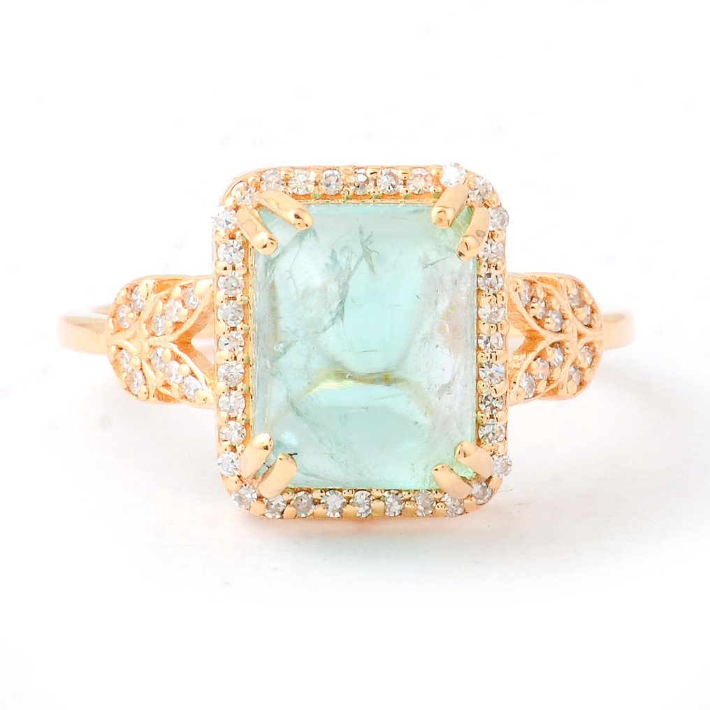 χωρίς τιμή ασφαλείας - Δαχτυλίδι - 14 καράτια Κίτρινο χρυσό -  4.58ct. tw. Τουρμαλίνης - Διαμάντι #1.0