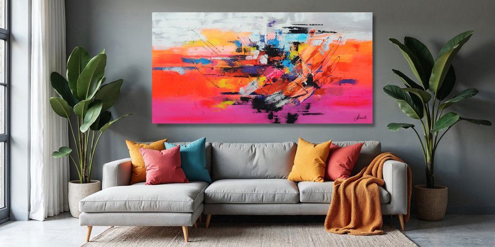 Monika Spiewak - Abstract - XXL - Oil Painting Stretched On The Frame - Ready To Hang - 1/1 Unique Piece #1.0