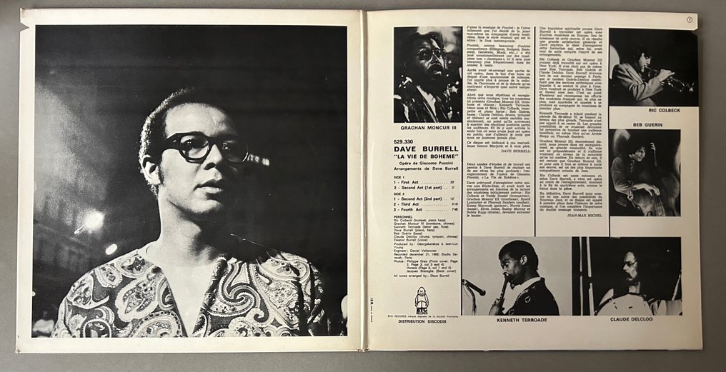 Dave Burrell - La vie de bohème (SIGNED by Dave Burrell) - Single Vinyl Record - 1st Pressing - 1970 #2.1