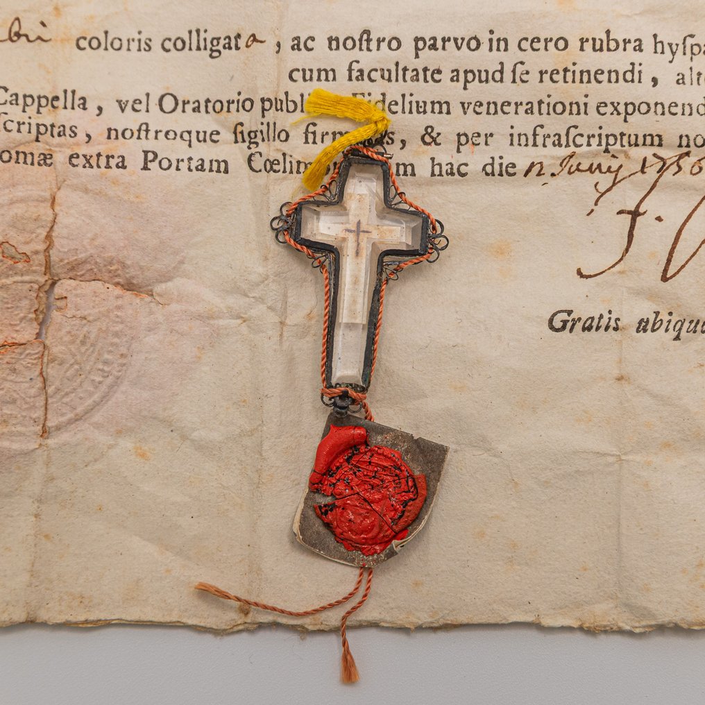 Holy Cross relic with document - Rock crystal - 1750-1800 #2.1
