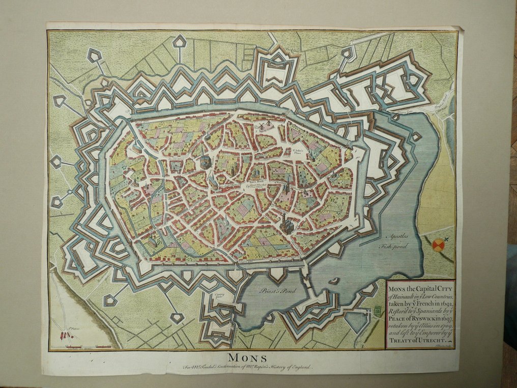 Belgium - Mons / Bergen; N. Tindal - Mons the capital of hainaulkt in the Low Countries (...) - 1721-1750 #1.0