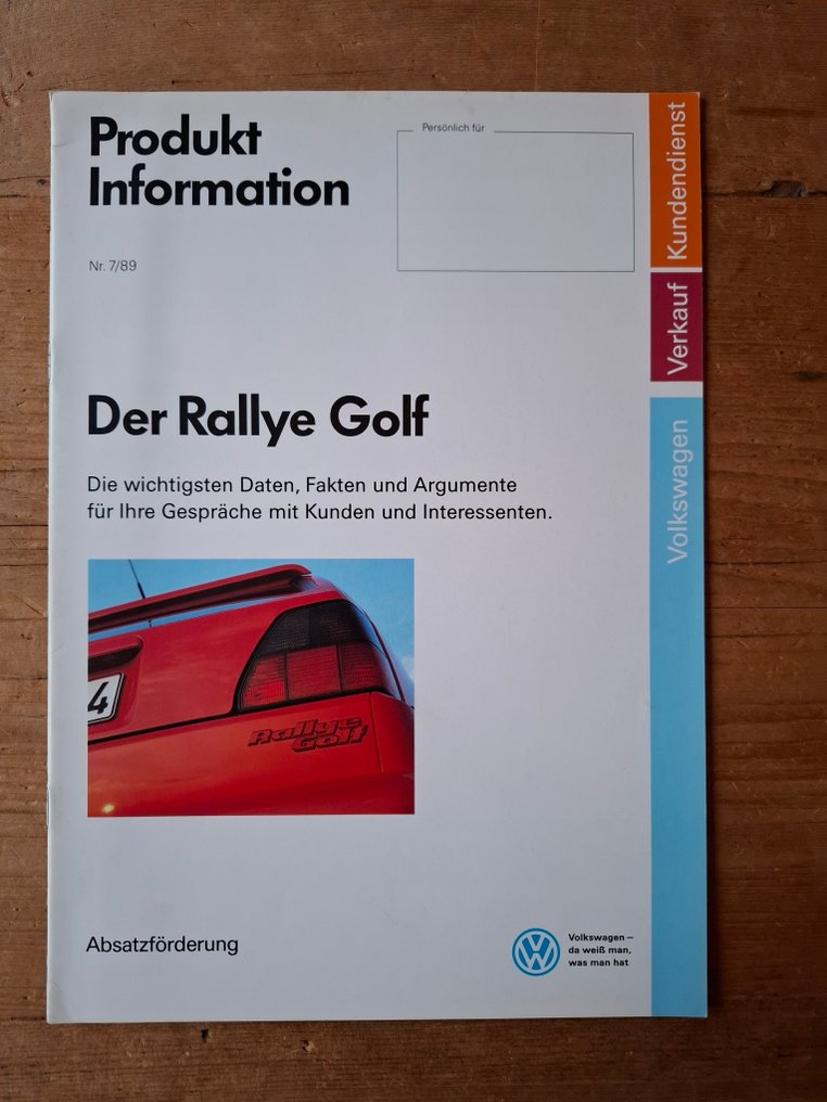 Produktinformation - Volkswagen - Rallye Golf II - 1989 #1.0
