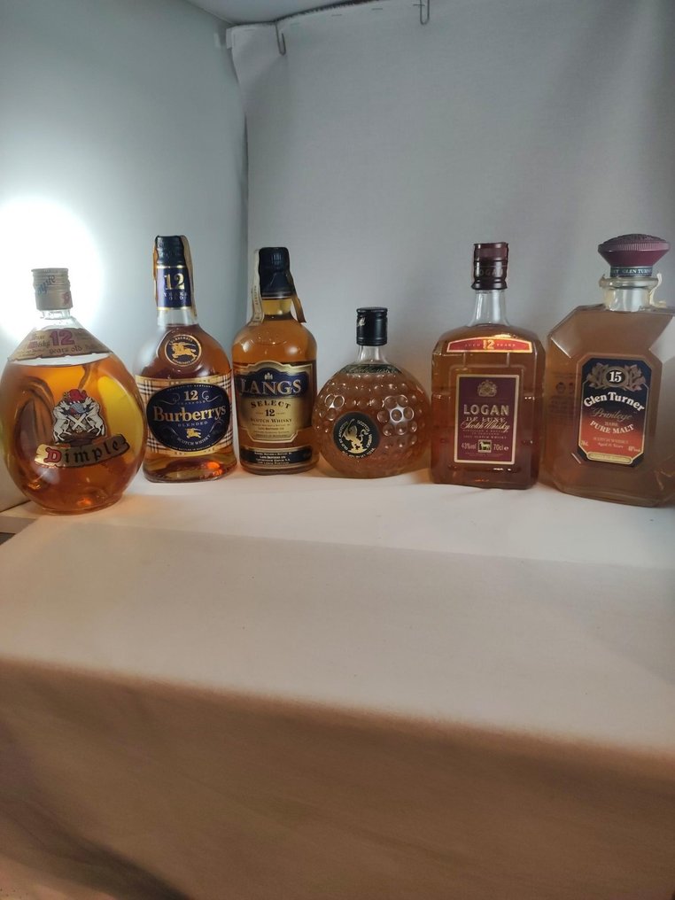 Dimple 12yo + Burberry's 12yo + Langs 12yo + Old Clubhouse + Logan 12yo + Glen Turner 15yo - 70cl, 75cl - 6 bottles #1.0