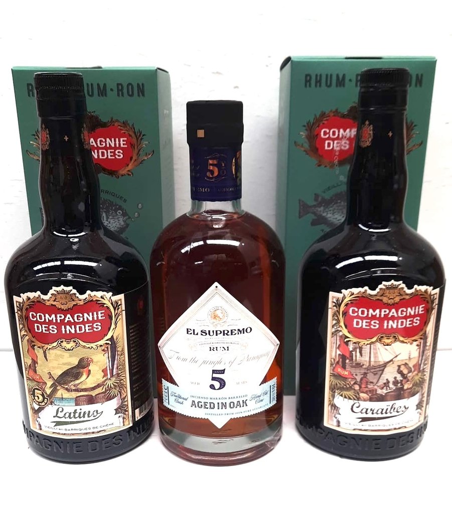 Compagnie des Indes Latino + Compagnie des Indes Caraibes + El Supremo 5yo  - 700ml - 3 bottles #1.0