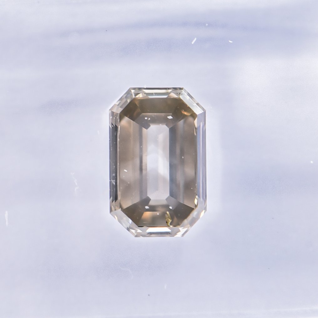 没有保留价 - 1 pcs 钻石  (天然色彩的)  - 1.07 ct - 祖母绿 - Fancy 稍帶綠色的, 灰色 黄色 - SI2 微内含二级 - 国际宝石研究院（IGI） - VG #4.3