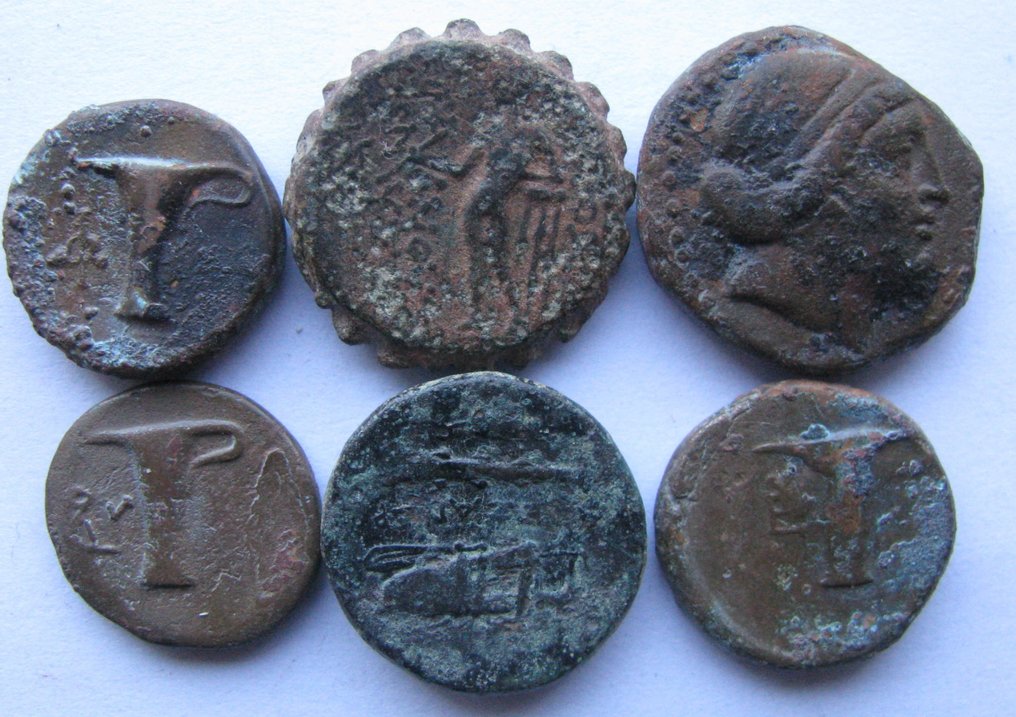 Ελλάδα (αρχαία) Lot of 6 Æ coins 3rd-1st century BC (χωρίς τιμή ασφαλείας) #1.0