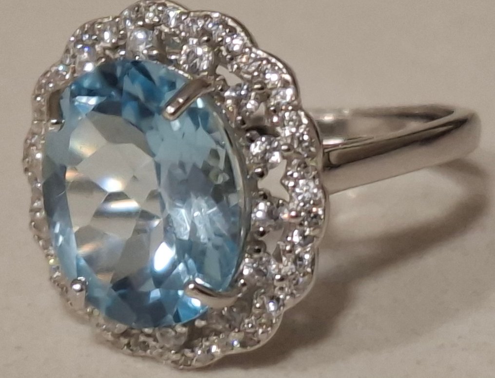 Senza Prezzo di Riserva - Anello Argento Topazio - Gema natural 8 CT #2.1