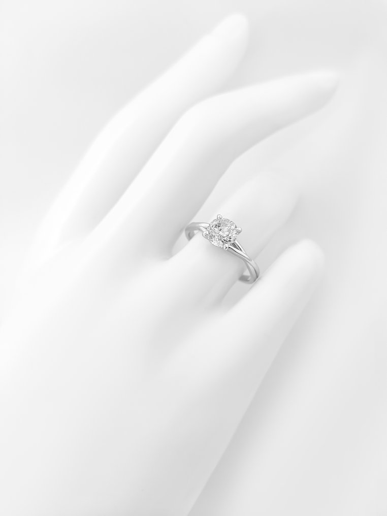 χωρίς τιμή ασφαλείας - Δαχτυλίδι - 14 καράτια Λευκός χρυσός -  1.02ct. tw. Διαμάντι (Φυσικό) - Πιστοποιητικό IGI #4.3