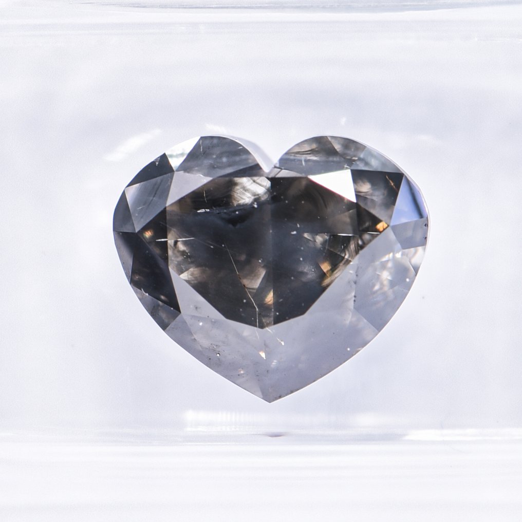 没有保留价 - 1 pcs 钻石  (天然色彩的)  - 3.70 ct - 心形 - Fancy dark 稍帶灰色的, 稍帶綠色的 黄色 - SI2 微内含二级 - 国际宝石研究院（IGI） - VG VG #3.2