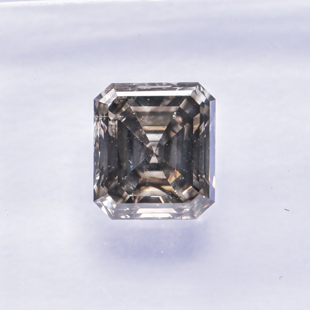 沒有保留價 - 1 pcs 鑽石  (天然彩色)  - 1.24 ct - 祖母綠形 - Fancy deep 淡褐色, 淡綠色 黃色 - SI2 - 國際寶石學院（International Gemological Institute (IGI)） - VG #2.1