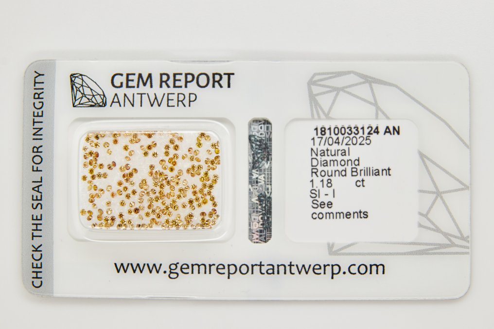 χωρίς τιμή ασφαλείας - 244 pcs Διαμάντι (Φυσικό) - 1.18 ct - Στρογγυλό - SI1, SI2, I1, I2, I3 - Gem Report Antwerp (GRA) #1.0
