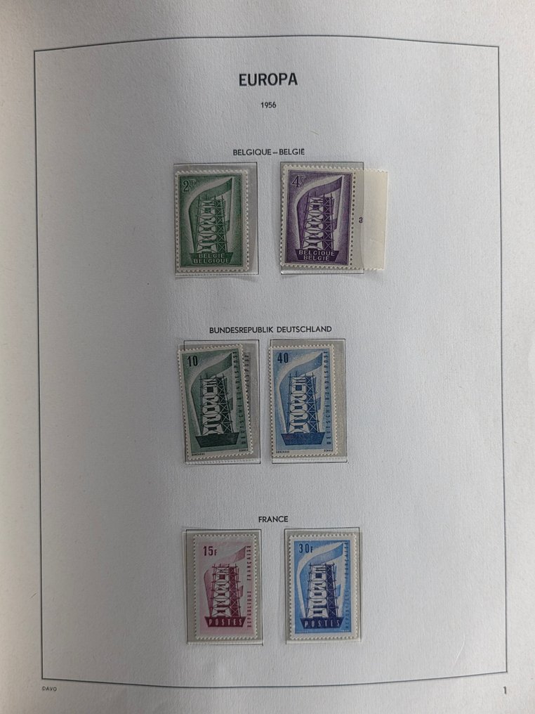 欧洲 - 欧洲邮盟 1956/1999 - 收藏于4本Davo相册中 #1.0
