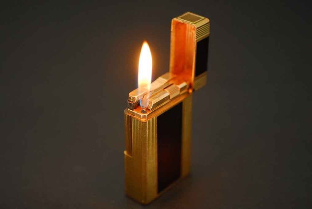S.T. Dupont - Ligne Line 1 Large Gas Lighter - Taschenfeuerzeug - Chinesischer Lackschwarz, Vergoldet #1.0