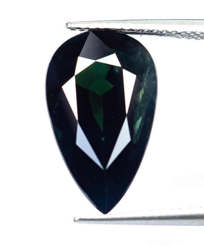 沒有保留價 藍寶石  - 9.20 ct - Bellerophon Gemlab - 深蓝绿色 #1.0