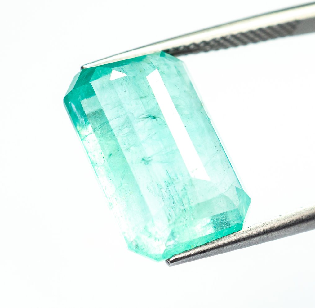No reserve price Emerald - 9.84 ct - Bellerophon Gemlab - Bluish Green (Nigeria) #3.2