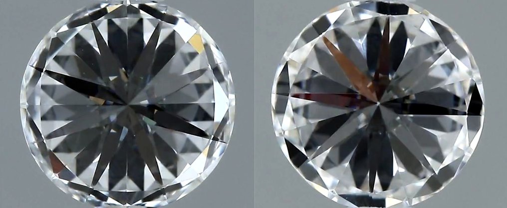 No Reserve Price - 2 pcs Diamond (Natural) - 0.84 ct - Round - D (colourless) - VVS2 - Gemological Institute of America (GIA) - *Matching Pair* *EX VG* #3.2