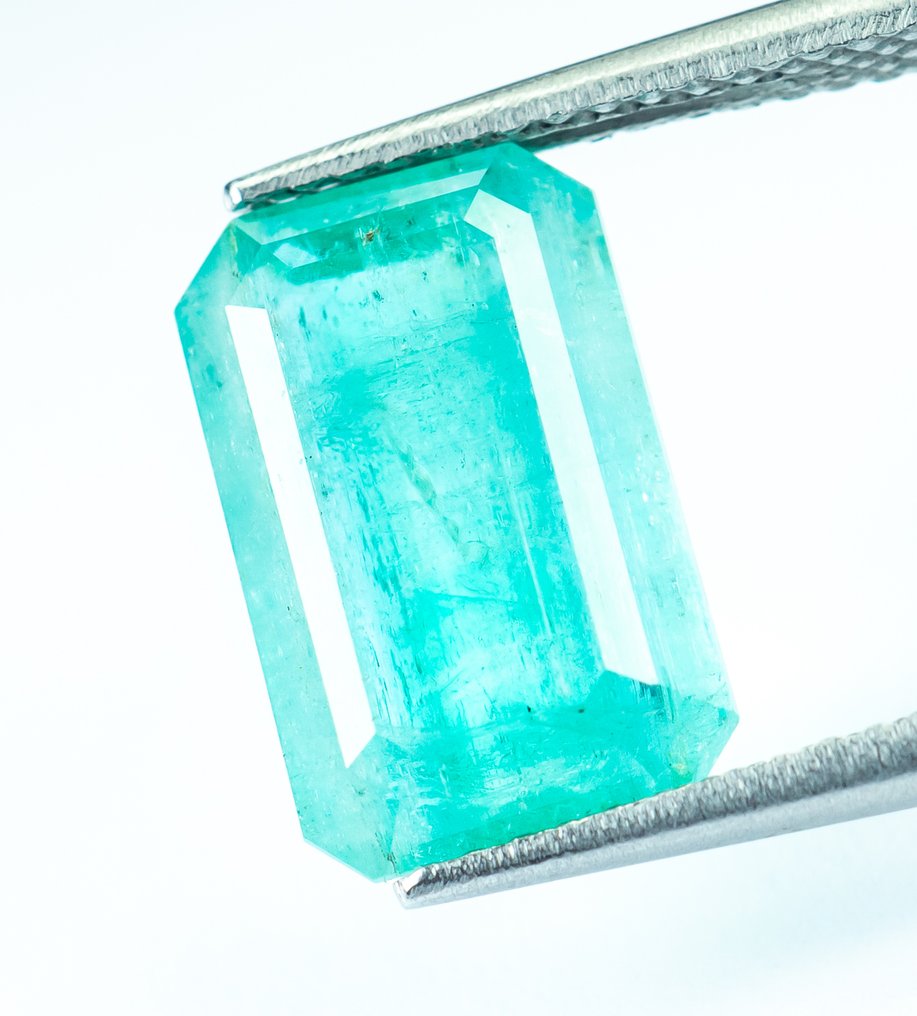 Ingen reservasjonspris Smaragd  - 4.93 ct - Bellerophon Gemlab - Blågrønn (Nigeria) #2.1