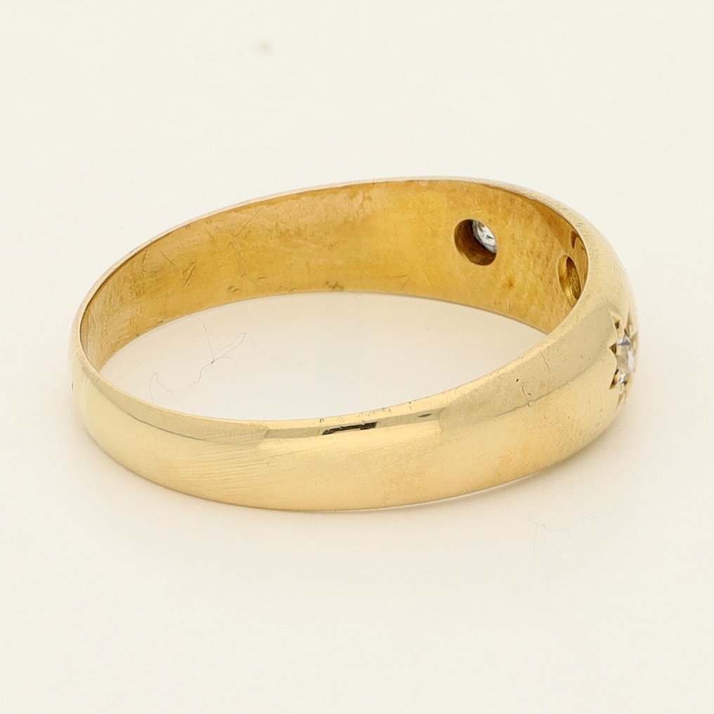 戒指 - 18K包金 黄金 -  0.14ct. tw. 钻石 (天然)  #4.3