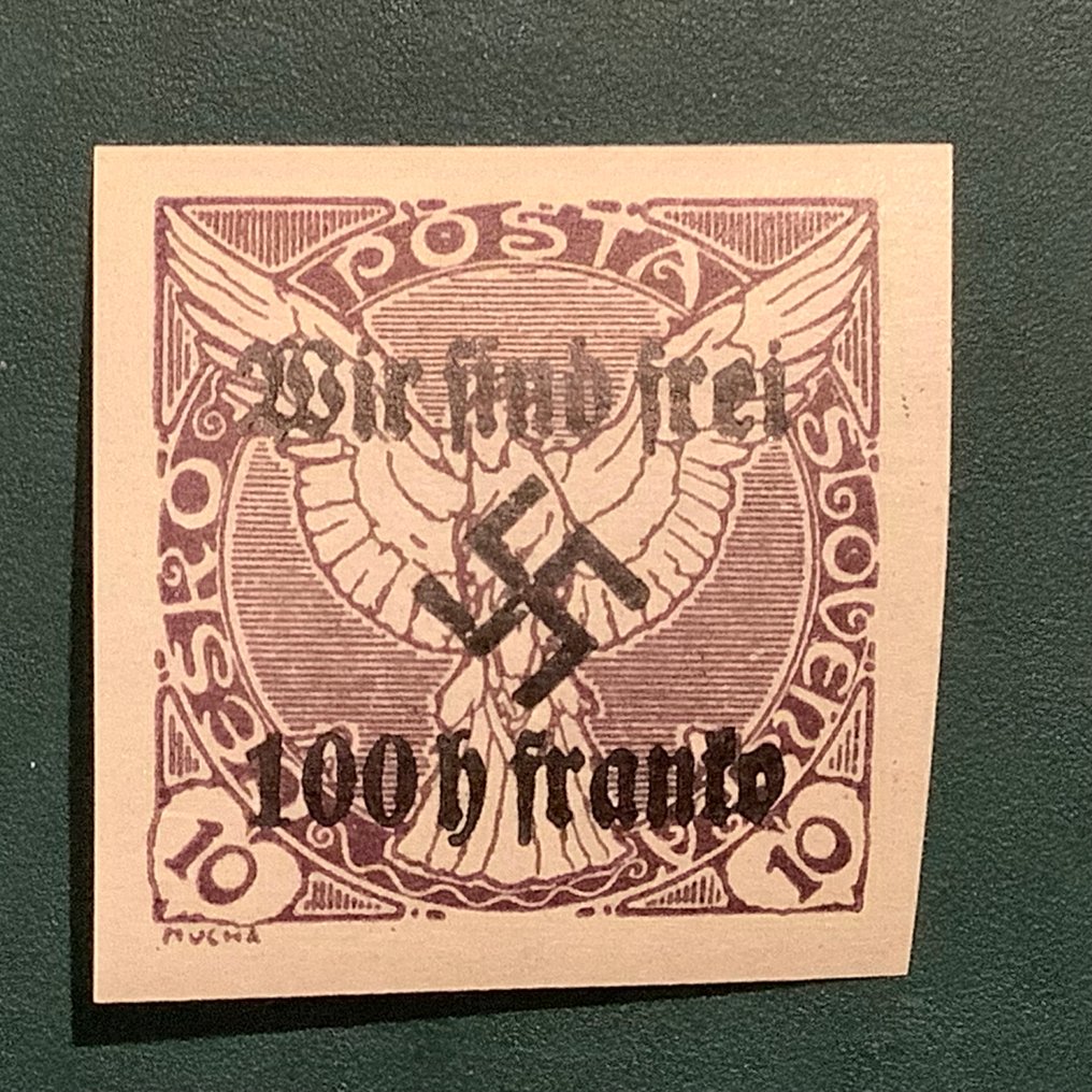 Cseh–Morva Protektorátus 1938 - Rumberg: Vredesduif, mi vagyunk szabadon feliratozva - tökéletesen jóváhagyva Mahr - Michel 19 #3.2