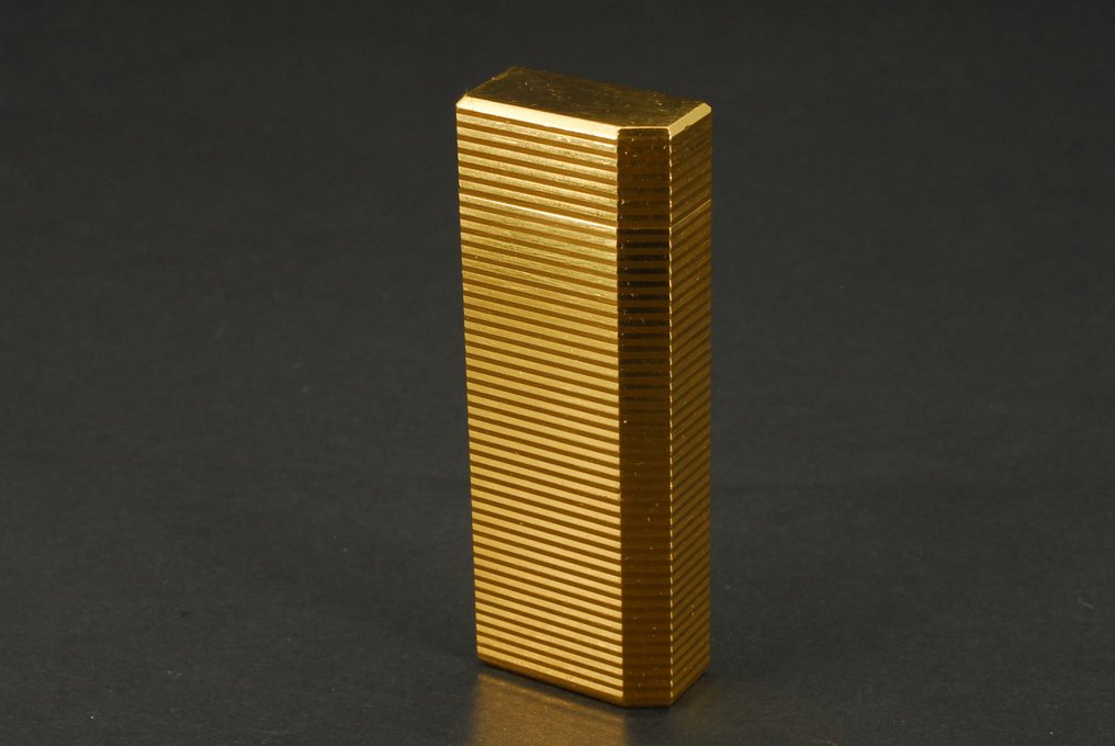 Cartier - Pentagon Gas Lighter - Pocket lighter - “PLAQUE OR G” Gold-plated Line Pattern #1.0