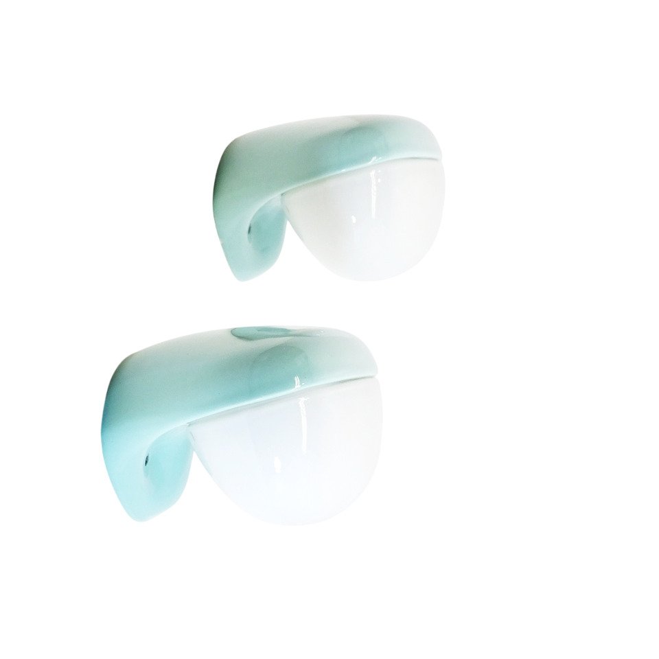 Lindner Leuchten - Wilhelm Wagenfeld - Φωτιστικό τοίχου (2) - { - Πορσελάνη, Γυαλί οπαλίνης #1.0