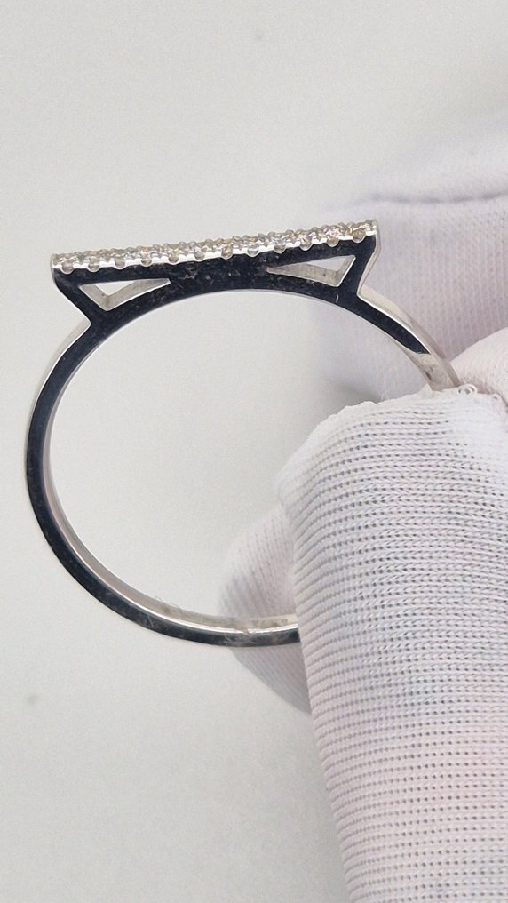 Gyűrű - 14 kt. Fehér arany - 0.12ct. tw. Gyémánt (Természetes) #4.3