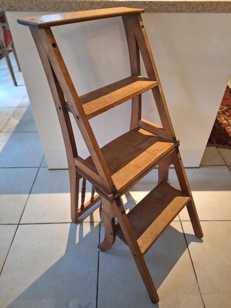 Sedia pieghevole - Legno - Sedia/scala della biblioteca #1.0