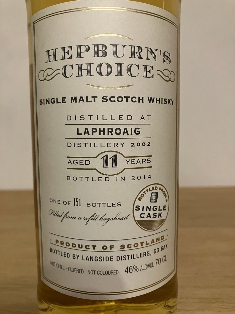 Laphroaig 2002 11 years old Hepburn's Choice - Langside Distillers  - b. 2014  - 70cl #4.3