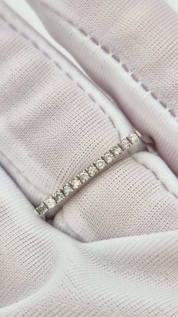 Δαχτυλίδι - 14 καράτια Λευκός χρυσός -  0.12ct. tw. Διαμάντι (Φυσικό) #2.1