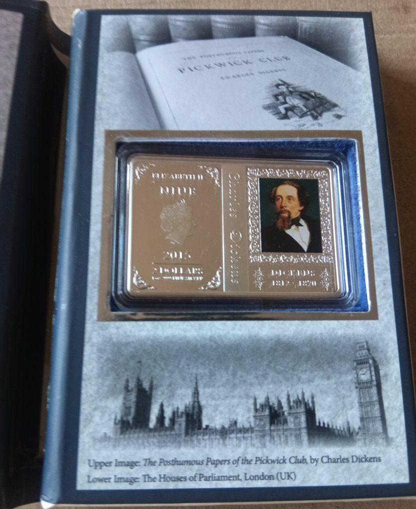 Niue. 2 Dollars 2015, Proof " Charles Dickens " 1 oz (Zonder minimumprijs) #1.0