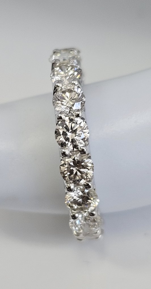 沒有保留價 - 戒指 - 14 克拉 白金 -  3.50ct. tw. 鉆石 (天然) - 鉆石 #4.3