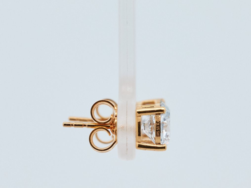 Nincs minimálár - Drop fülbevaló - 14 kt. Sárga arany -  2.15ct. tw. Gyémánt (Laboratóriumban előállított) #2.1