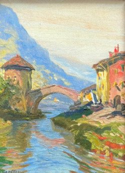 Albert Meindl (1891-1967) - Rivierlandschap #1.0