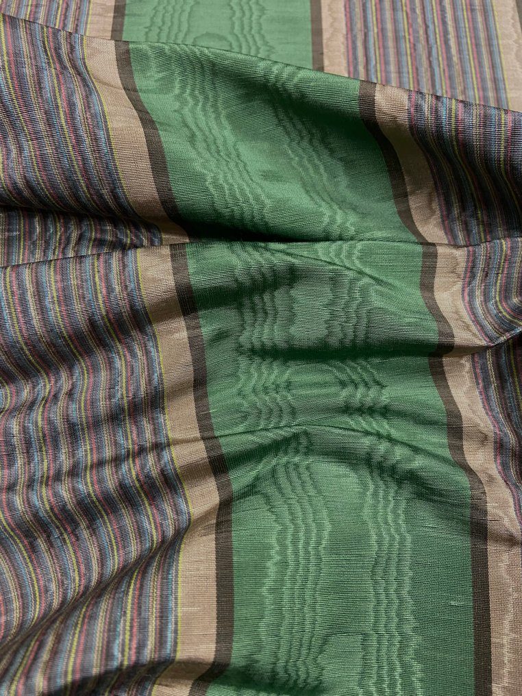 Luxurious moiré striped fabric in linen and cotton. - Textile  - 700 cm - 145 cm #2.1