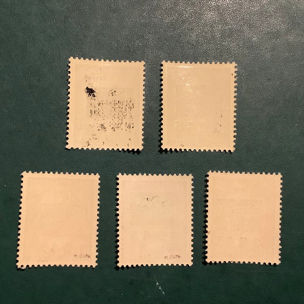 Németország - helyi posta 1945 - Netzschkau Reichenbach: 5 pecséttel helyi termékekkel. - Michel 2/4 I, 6 IIb en 8 I #2.1