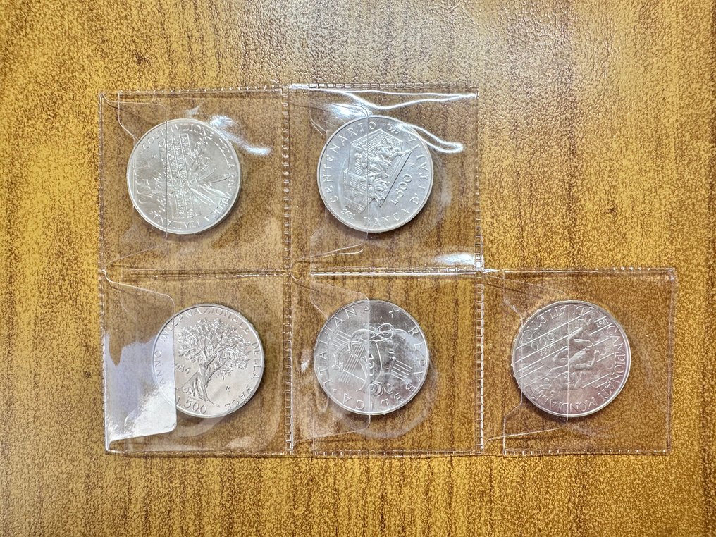 Ιταλία, Δημοκρατία 500 Lire anni vari FDC (5 monete) (χωρίς τιμή ασφαλείας) #1.0