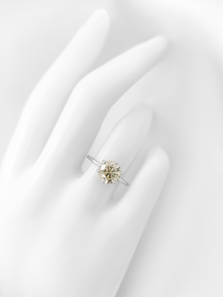 沒有保留價 - 戒指 - 14 克拉 白金 - 1.74ct. tw. 鉆石 (天然彩色) - IGI 证书 #3.2